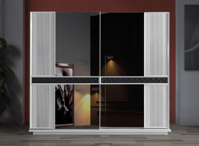 Schlafzimmer Holz Kleiderschrank Luxus Design Schränke Modern Grau Neu