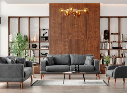 Bequeme 3+3 Sofagarnitur Stilvolles Design Polstergarnitur Wohnlandschaft