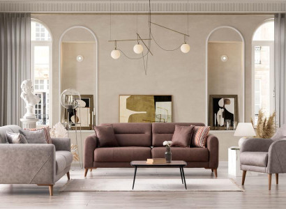 Komfortable 3+3+1 Sofagarnitur Stilvolles Designer Luxus Relaxgarnitur Loungeset