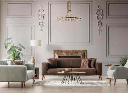 Geräumige 3+3+1 Sofagarnitur Stilvolles Design Sitzgarnitur Couchen Polster