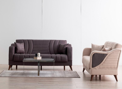 Gemütliche Sofagarnitur 3+3 Sitzer Komfortables Design für stilvolles Wohnen