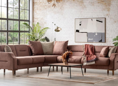 Stilvolles Ecksofa L-Form Modernes Luxus Sofagarnitur Stoffgarnitur Polsterset