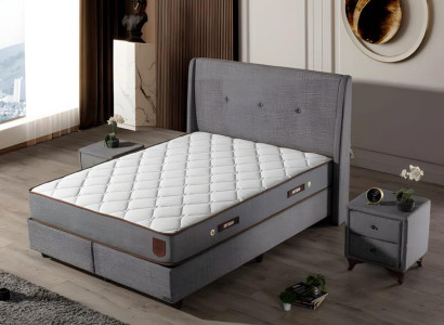 Modernes Bettgestell Hochwertiges Metall mit elegantem Design und Kopfteil