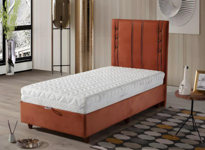 Elegantes Bettgestell mit Holzstruktur Skandinavisches Design für Komfort