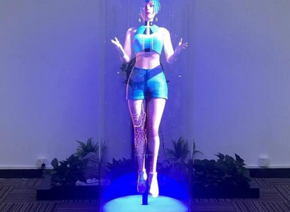 Hologramm Werbeständer 3D-Werbung Holographic Werbefigur Moderator Host