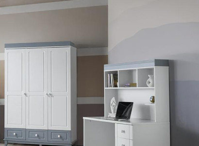Modernes 2tlg Set mit Kleiderschrank und Schreibtisch Funktionales Design