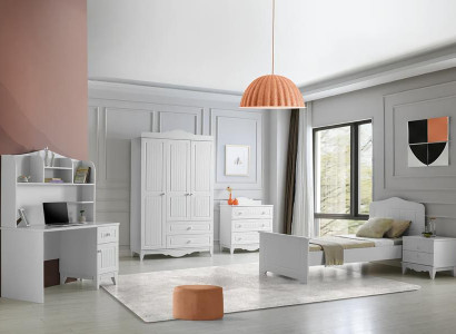 Schlafzimmer Möbelset Modernes Design Bett Schreibtisch 5-teilig Stilvoll