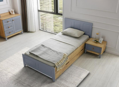 Set Bett Nachttisch Kommode Modernes Design Stilvolles Kinderzimmer 3-teilig