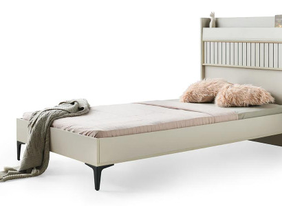 Einzelbett Modern Schickes Kopfteil Elegante Beine Holz Design Kinderzimmer