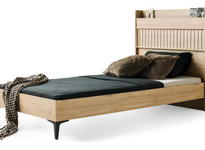 Einzelbett Holz Modern Kopfteil Stilvolles Design Kinderzimmer Möbel Komfort