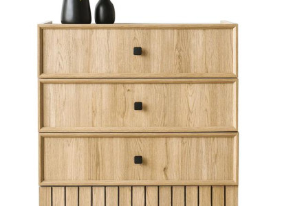 Kommode Modernes Holzdesign Elegante Schwarze Akzente Viel Stauraum Möbel