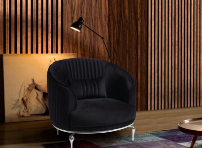 Sessel Wohnzimmer Luxus Möbel Modern Designe Schwarz Einsitzer Relax Club