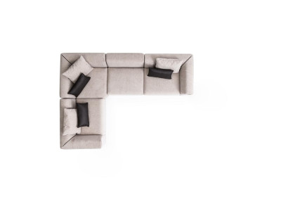 L-förmiges Sofa Beige Eckcouch Wohnzimmermöbel Polstersofa Textil Neu