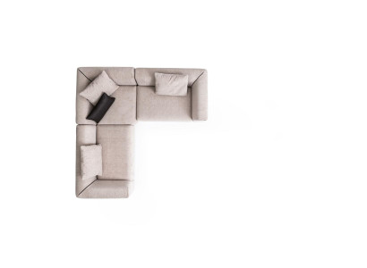 Ecksofa Beige L-Form Wohnlandschaft Eckcouch Sofa Moderne Couch Textilmöbel