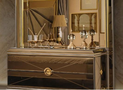 Schminktisch Kosmetiktisch Frisiertisch Frisierkommode Gold Holz Luxus