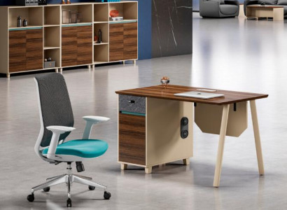 Tisch Holz Büro Bürotisch Arbeitstisch Schreibtisch Büromöbel Braun