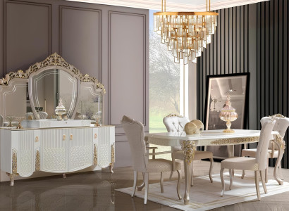 Esszimmer Set Essgruppe Esstisch mit 6x Stühle Modernen 8tlg Garnitur