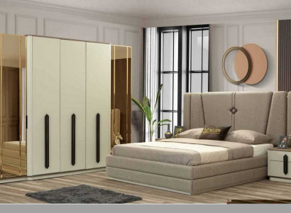 Bett Nachttisch Kleiderschrank Schlafzimmer Set Design Modern Luxus
