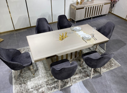 Luxus Esszimmer Set Esstisch + 6x Stühle Designer Set Essgruppe Garnitur