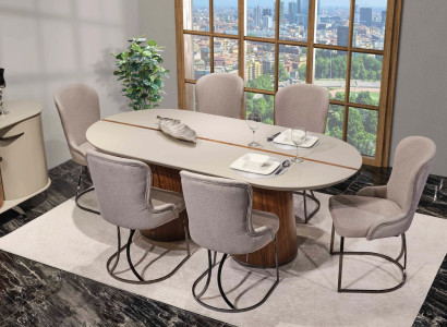 Luxus Esszimmer Set Esstisch 6x Stühle Designer Möbel 7 tlg Essgruppe Garnitur