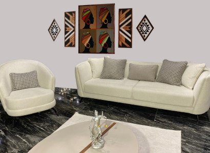 Moderne Beige Sofagarnitur 3+1 Sitzer Wohnzimmer Möbel Luxus Set Sofa Couch