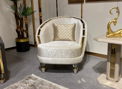 Sessel 1 Sitzer Wohnzimmer Textil Lounge Polster Luxus Sitz Relax neu