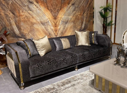 Luxus Dreisitzer Luxus Glänzend Samt Sofa 3 Sitzer Wohnzimmer Sofas Textil