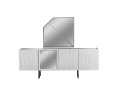 Hellgraue Anrichte Exklusive Kommode Wohnzimmer Sideboard Holz Möbel