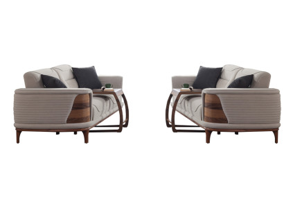 Zwei Sofas komplett mit 2 weißen Sesseln luxuriöse gepolsterte Sessel neu