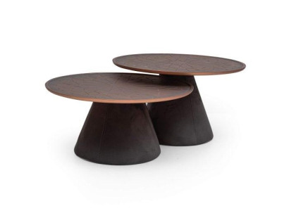 Skandinavische Holz-Couchtische, 2er-Set, minimalistisch