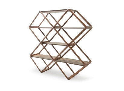 Geräumiger Schrank mit Regalen Braun Farbe Luxus-Wohnzimmermöbel