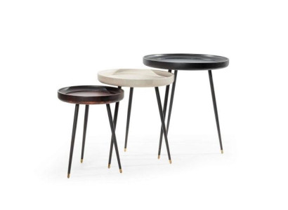 Hochglanz-Lack-Beistelltische, modernes Design, 3er Set für Wohnzimmer