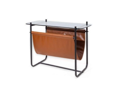 Stilvoll Beistelltisch Mit Glasplatte Braun Farbe möbel für Wohnzimmer