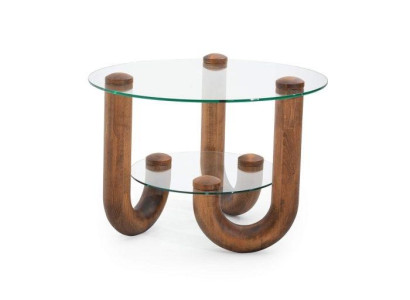Luxuriös holz Beistelltisch mit glasplatte Stilvoller Möbel für Wohnzimmer
