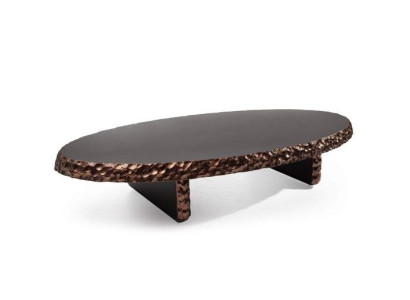 Moderner Ovaler Couchtisch Designer Wohnzimmer Exklusiver Beistelltisch