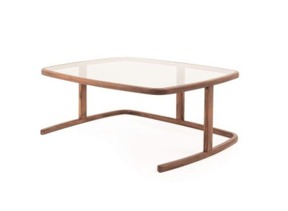 Luxuriös Rund Couchtisch mit Holzplatte in HellesFarbe Modern