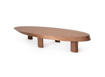 Designer Ovaler Holztisch Wohnzimmer Beistelltisch Tisch Luxus Möbel