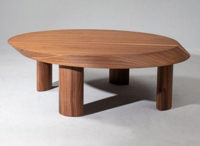 Design Luxus Wohnzimmer Rund Couchtisch Braun Farbe Modernen Holz neu