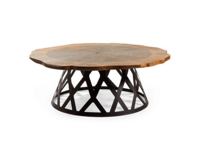 Design Couchtisch Luxus Rund Form Metall Elegantes Wohnzimmer neu