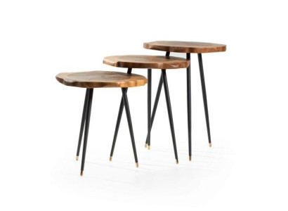 Runder Beistelltisch-Set Wohnzimmer Luxus Tische Wohnzimmer Couchtische