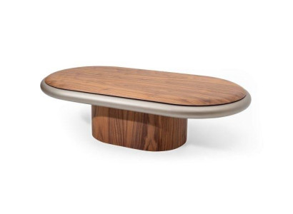 Exklusive Luxus Wohnzimmer Oval Couchtisch Braun Farbe Modernen Holz