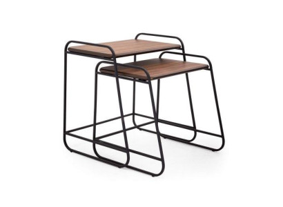 Designer 2x Ablagetische Designer Couchtisch Holzplatte Wohnzimmer Möbel