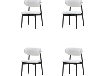 Esszimmer Sitzstühle Weiß-Schwarze Stuhgarnitur Designer Lehnstühle