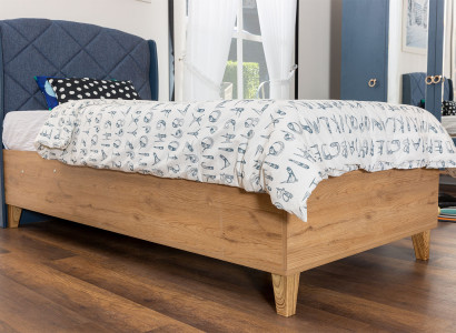 Blau-Braunes Kinderzimmer Bett Luxuriöses Einzelbett Schlafzimmer Möbel