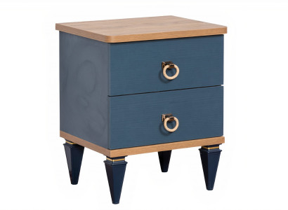 Blau-Brauner Nachttisch Designer Kinderzimmer Möbel Edle Nachtkonsole