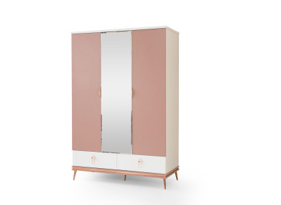 Weißer Kinderzimmer Kleiderschrank Designer 3-Türiger Holz Schrank Neu