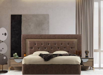 Bett 2x Nachttische 3tlg.Schlafzimmer Set Design Luxus Schlafzimmer Neu