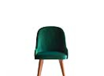 Grüner Polsterstuhl Holzfüße Esszimmer Lehnstuhl Polstermöbel Textilstuhl