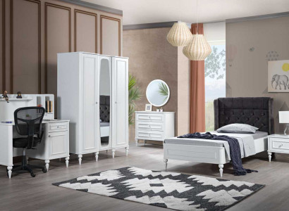 Komplette Jugendzimmer Möbel Bett Kommode Schreibtisch Spiegel 6tlg Set