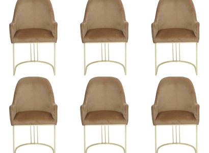 Gruppe Set 6x Sessel Stuhl Design Stoff Polster Stühle Esszimmer Textil